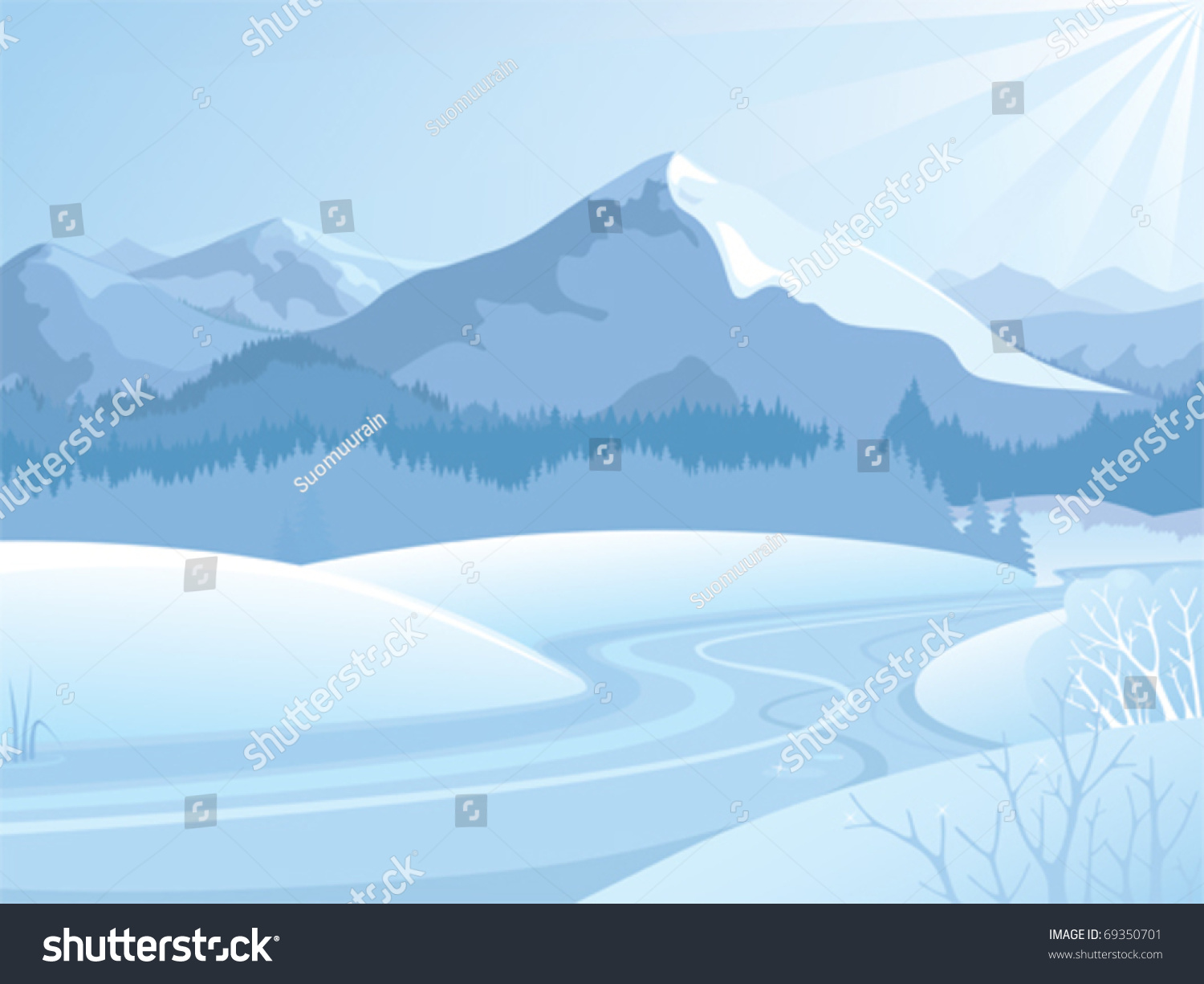 snowy landscape clipart - photo #7