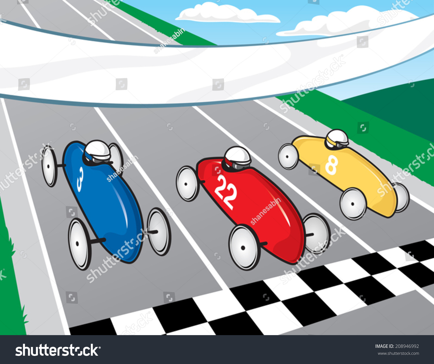 Soapbox Derby. Vector Illustration Of A Soapbox Derby Race. 208946992