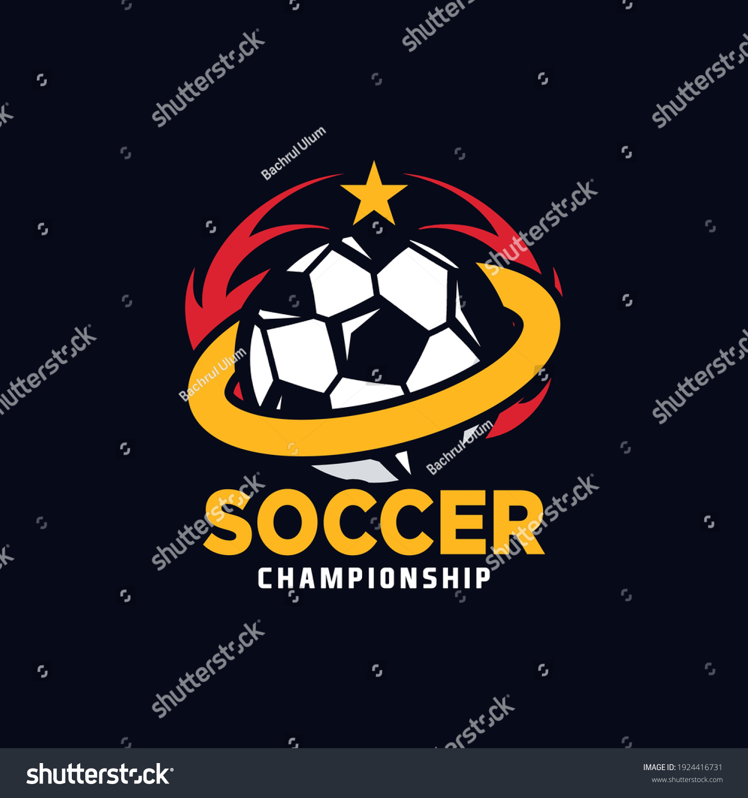 Soccer Club Emblem Football Badge Shield Stock Vector Royalty Free