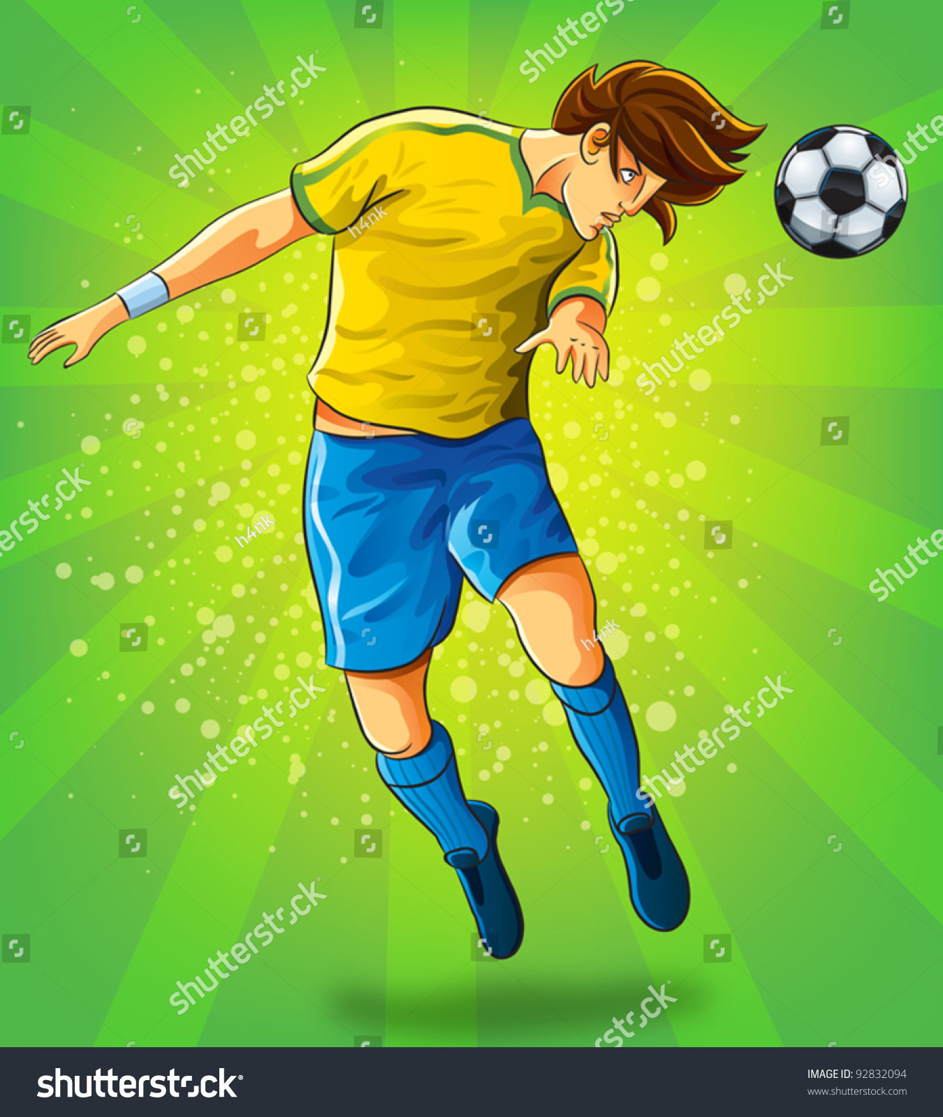 Soccer Player Head Shooting Ball Eps Stock Vector 92832094 - Shutterstock