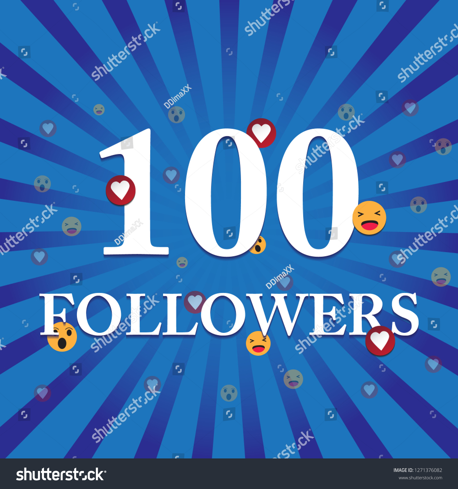 Social Media Banner Thank You 100 Stockvector Rechtenvrij 1271376082