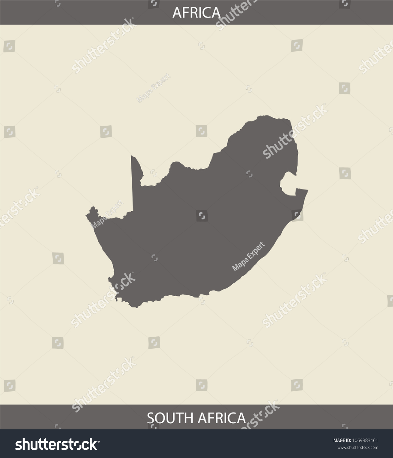 South Africa Map Outline Vector Illustration