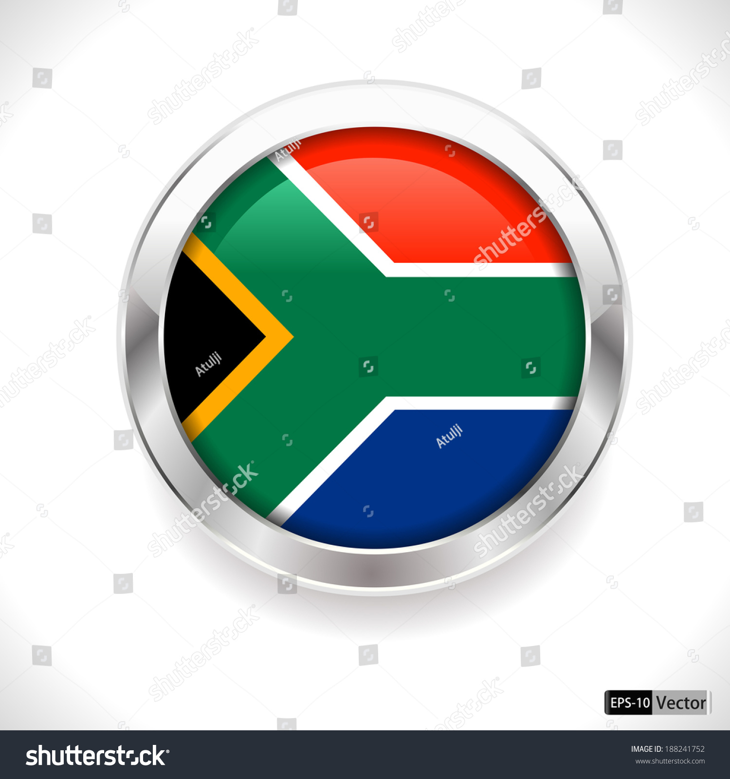 South Africa Vector Flag Button Sa Stock Vector Royalty Free