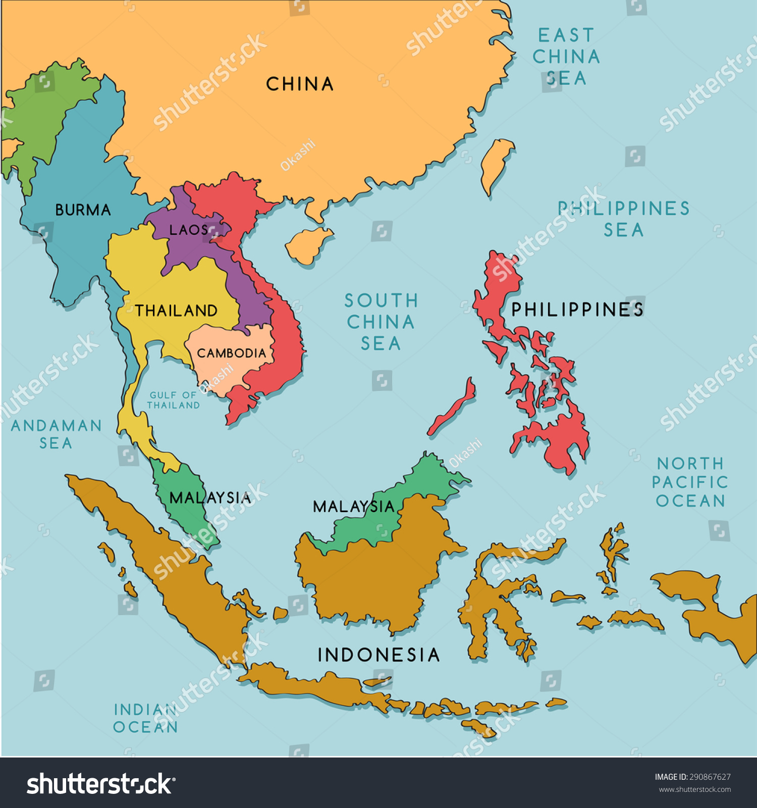 Map Of East Asia Vector 10