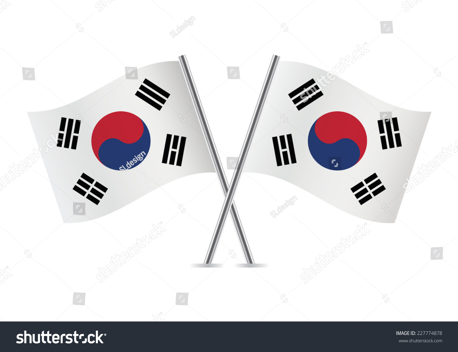 South Korea Flags Vector Illustration Shutterstock