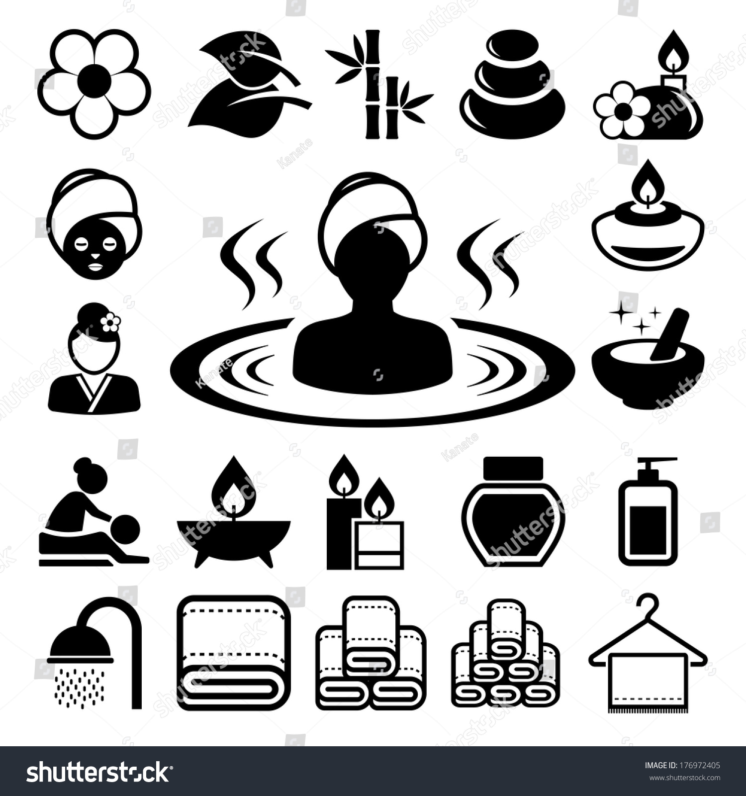 Spa Icons Set Illustration Eps Stock Vector Shutterstock