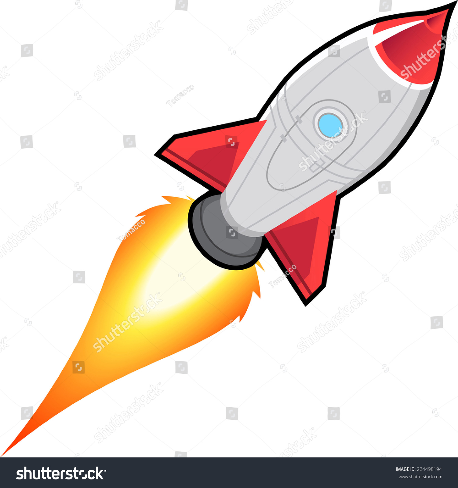 Space Rocket Vector Cartoon Illustration - 224498194 : Shutterstock