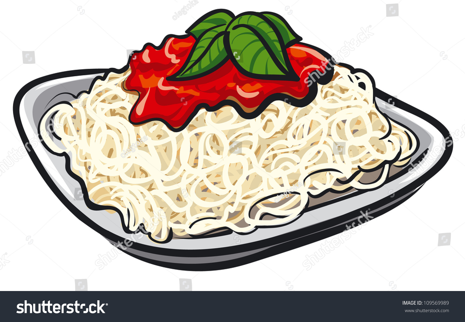 Spaghetti Tomato Sauce Stock Vector Royalty Free 109569989