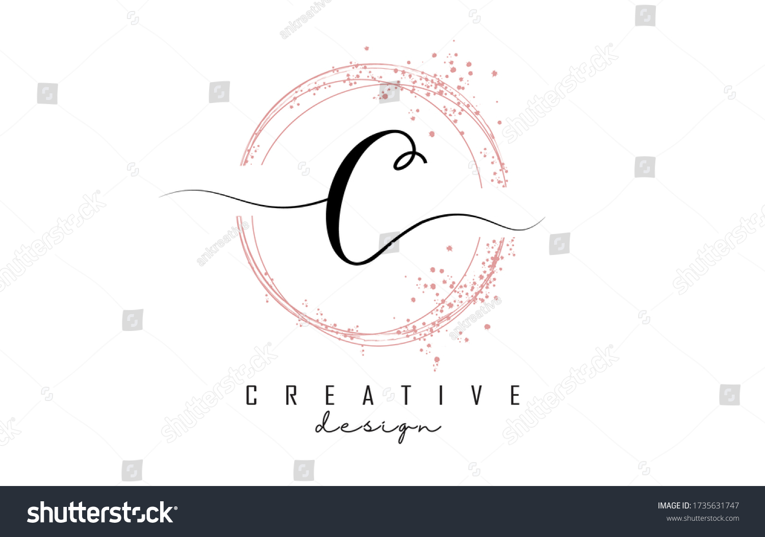 Sparkling Circles Dust Pink Glitter Frame Stock Vector Royalty Free