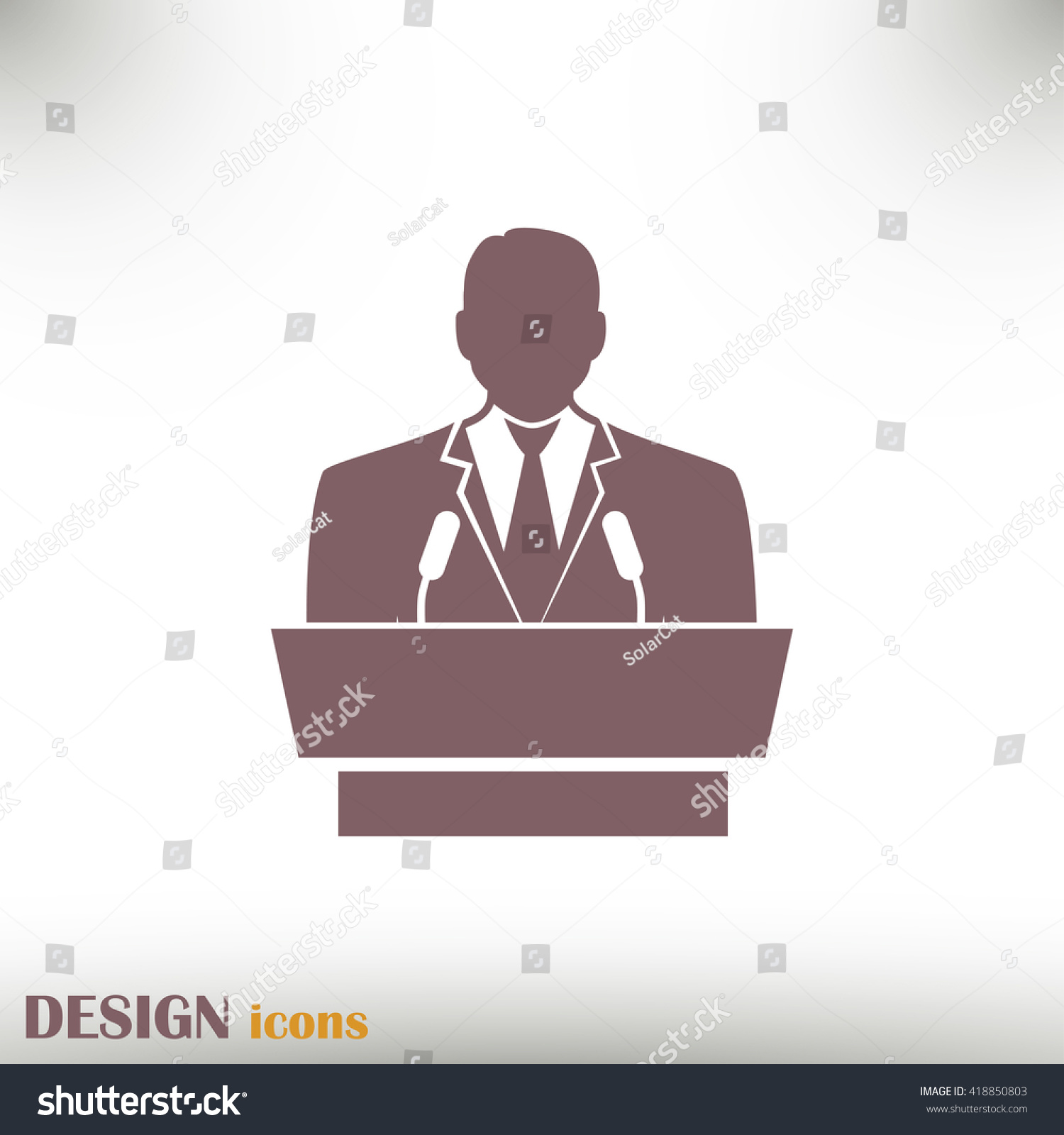 Speaker Icon Orator Speaking Tribune Vector Stock Vector Royalty Free