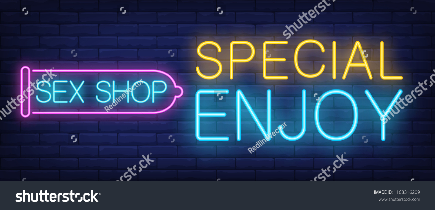 Special Enjoy Neon Sign Glowing Sex Stock Vector Royalty Free