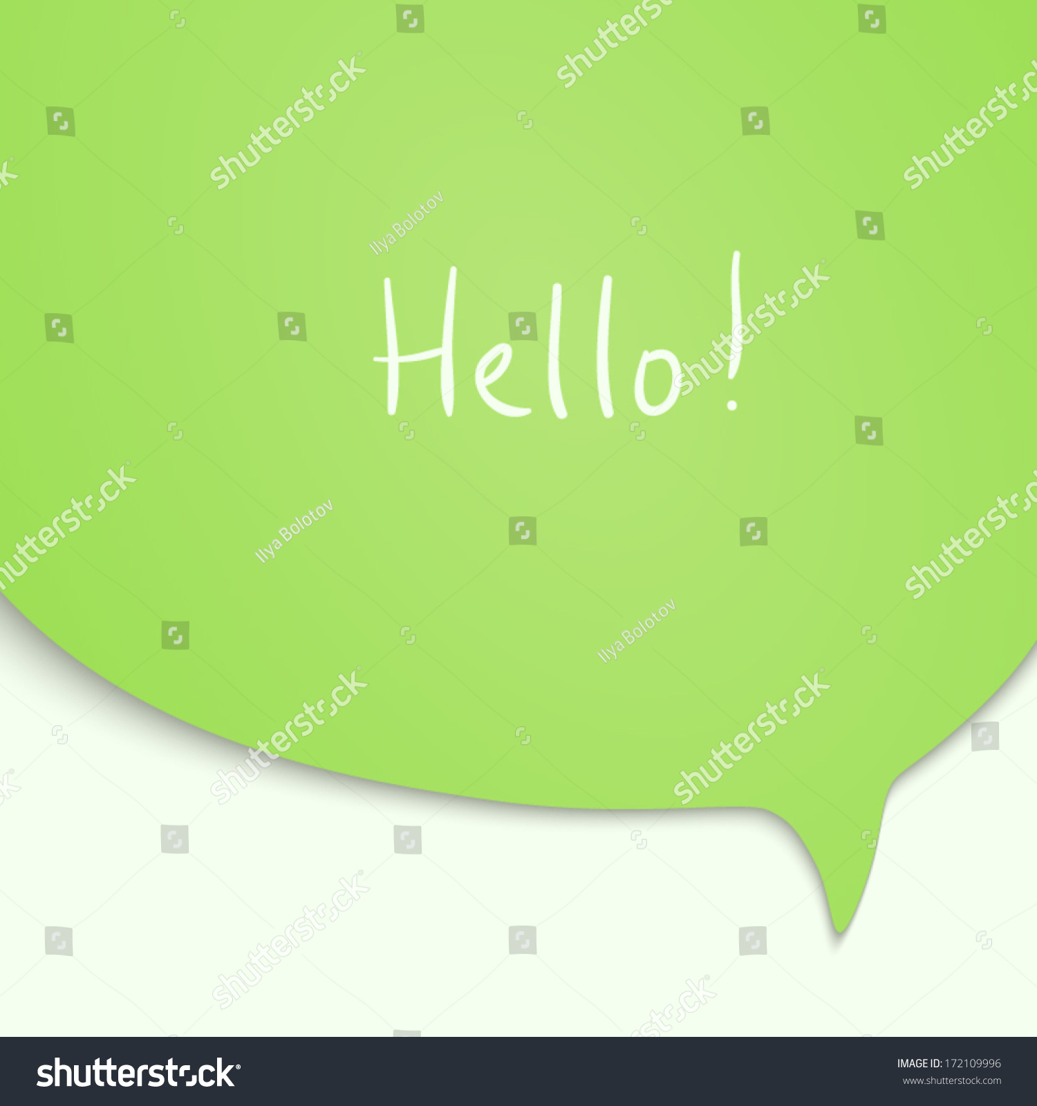 Speech Bubble In Green Color. Vector Talk Cloud. - 172109996 : Shutterstock