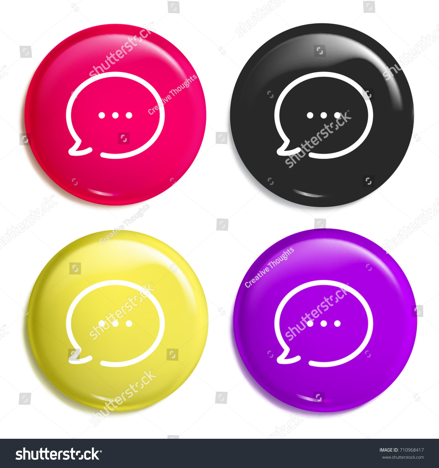 Speech Bubble Multi Color Glossy Badge Stock Vector Royalty Free