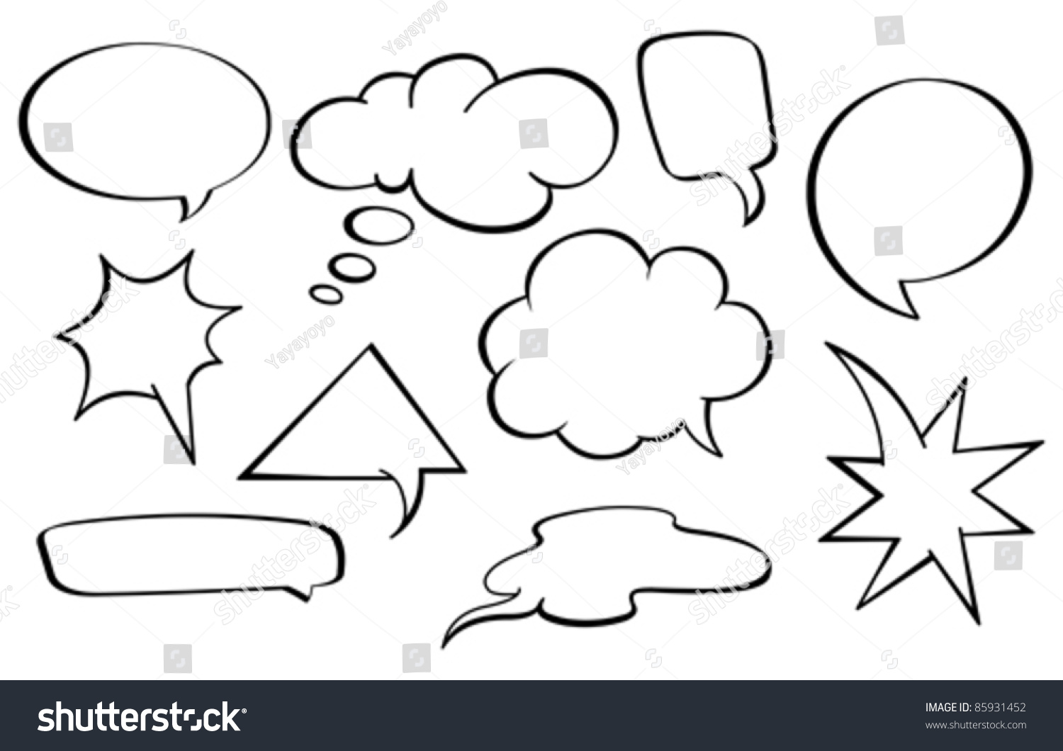 Speech Bubbles Set Stock Vector Illustration 85931452 : Shutterstock