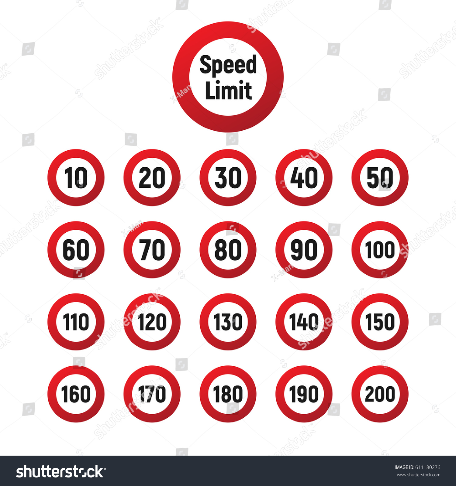 Speed Limit Sign Vector Set Vector Shutterstock