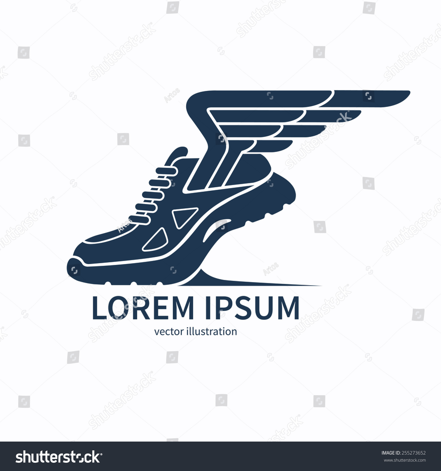 Speeding Running Sport Shoe Symbol Icon Or Logo Running Shoe With 