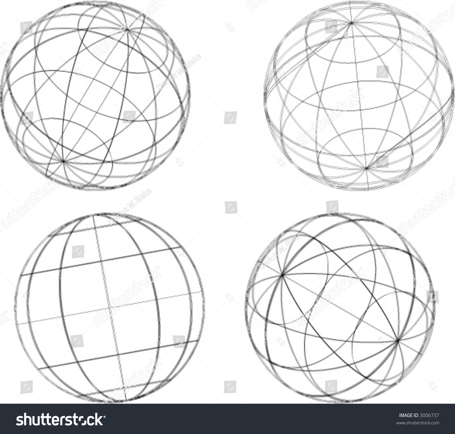 Sphere Outlines Stock Vector Illustration 3006737 : Shutterstock