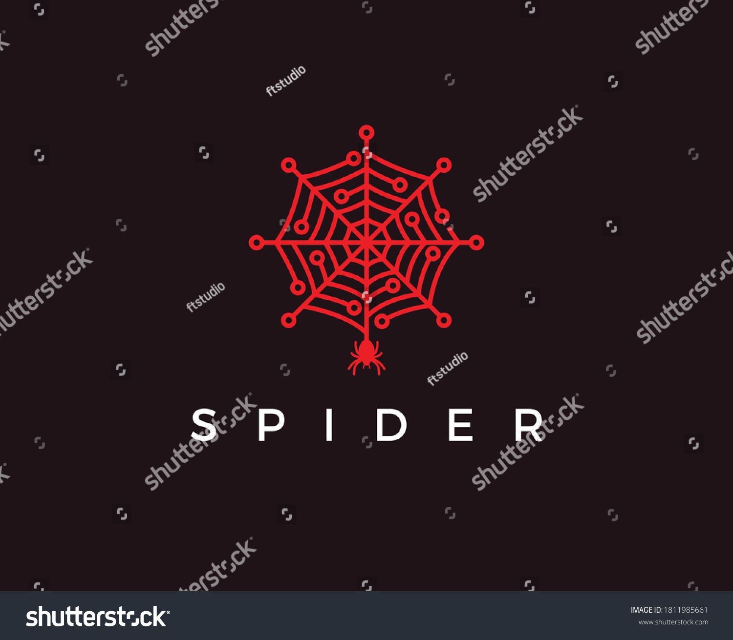 Spider Tech Logo Technology Arrow Tech Stock Vector Royalty Free