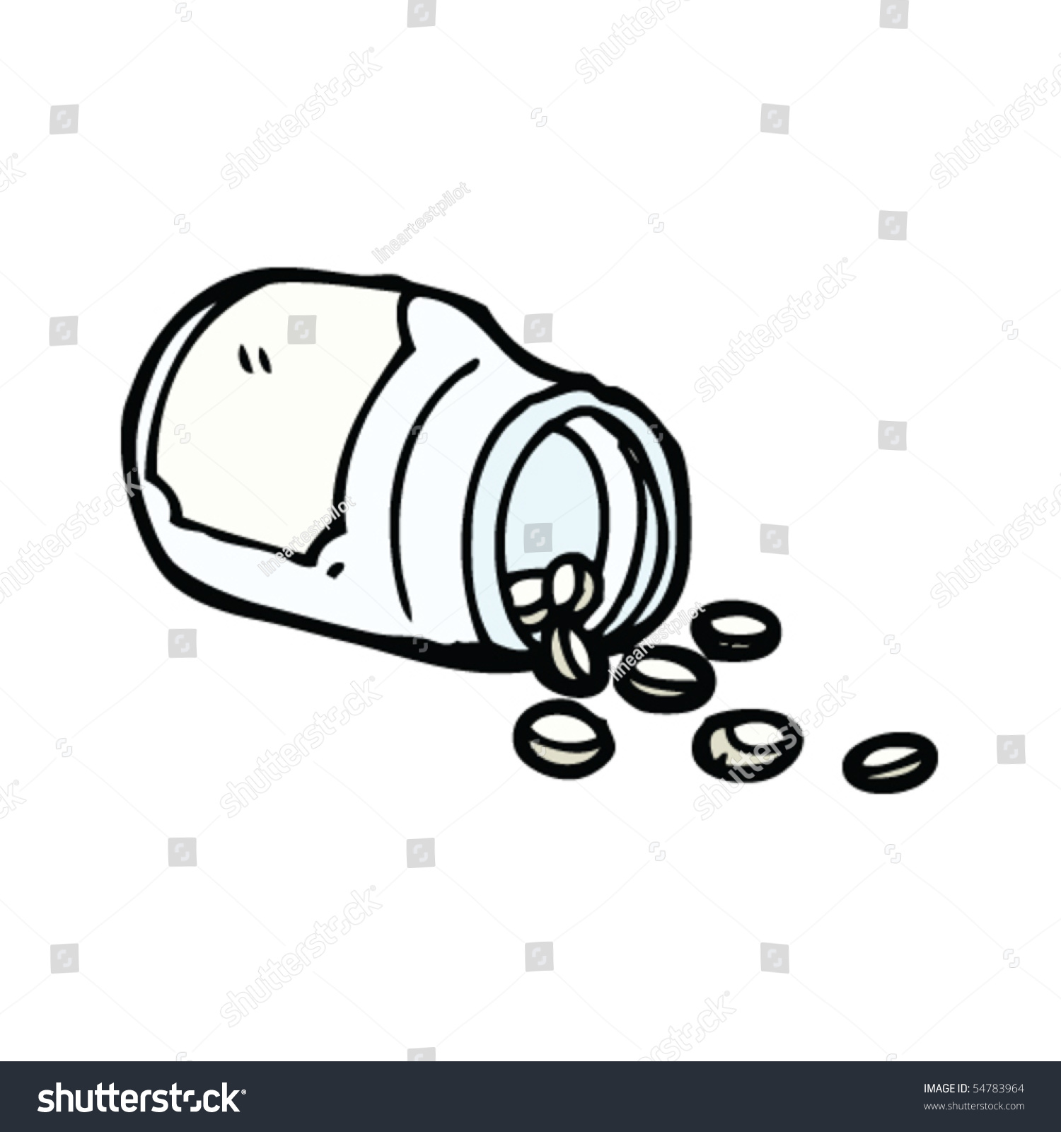 Spilled Jar Pills Drawing Stock Vector 54783964 - Shutterstock