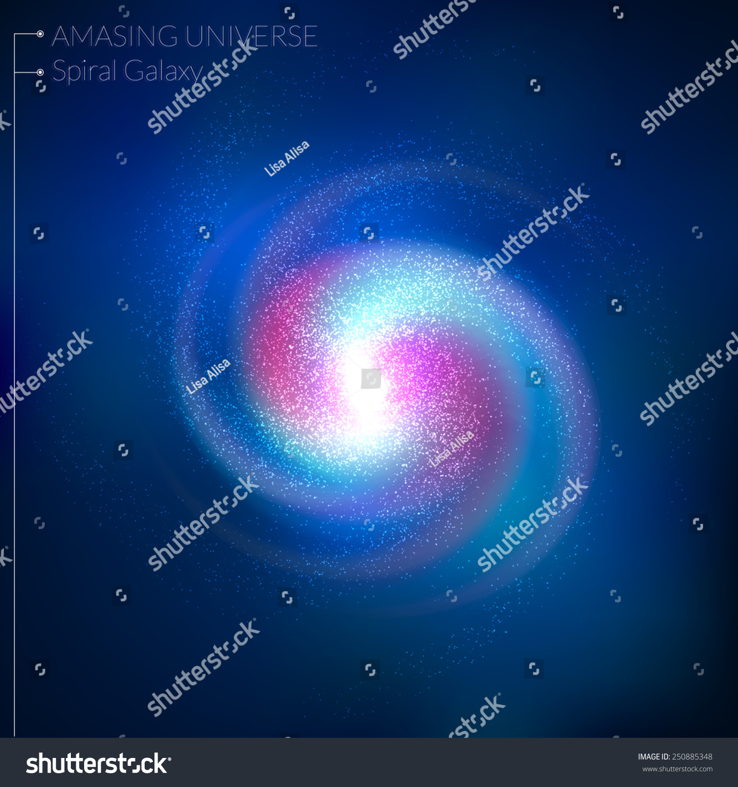 Spiral Galaxy Illustration Stock Vector 250885348 - Shutterstock