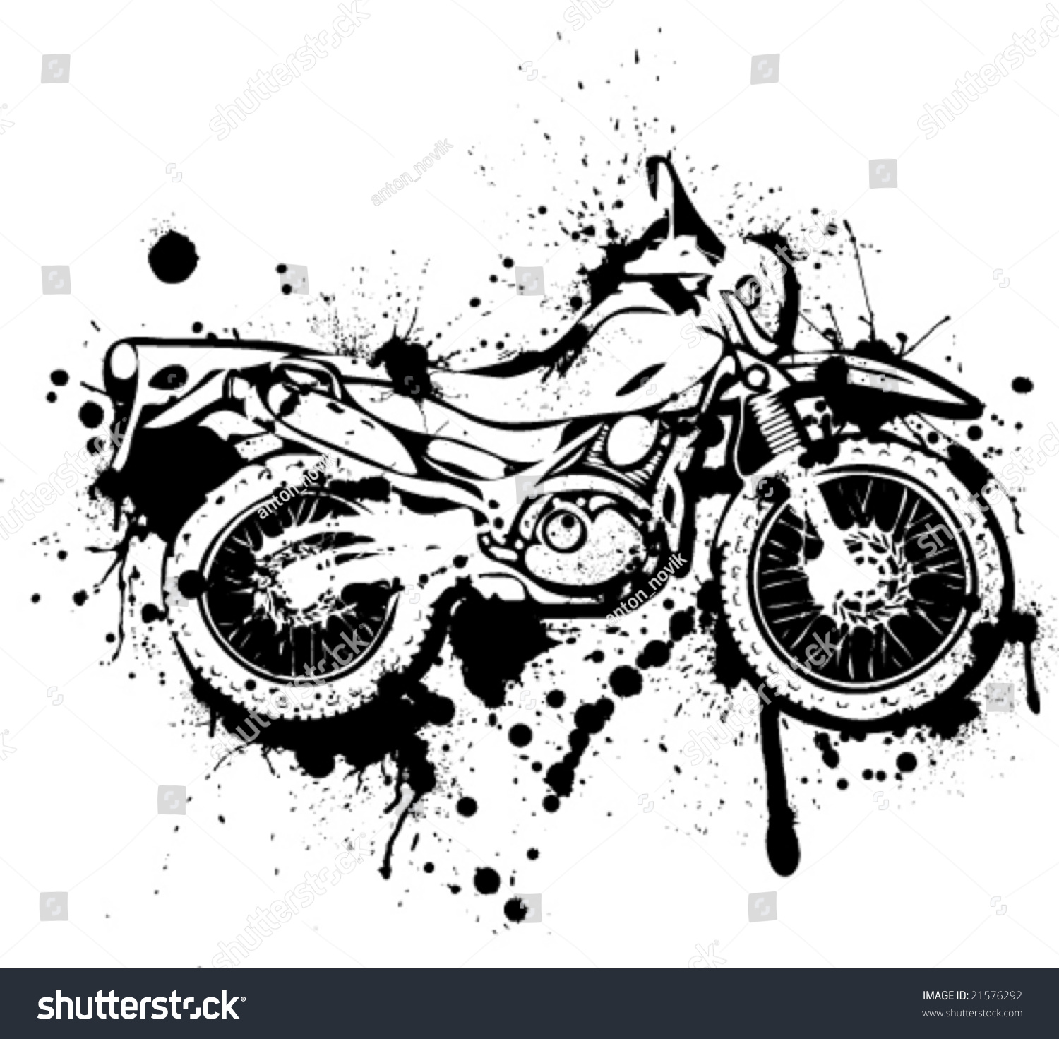 Splatter Ink DualPurpose Motorcycle Stock Vector Illustration 21576292