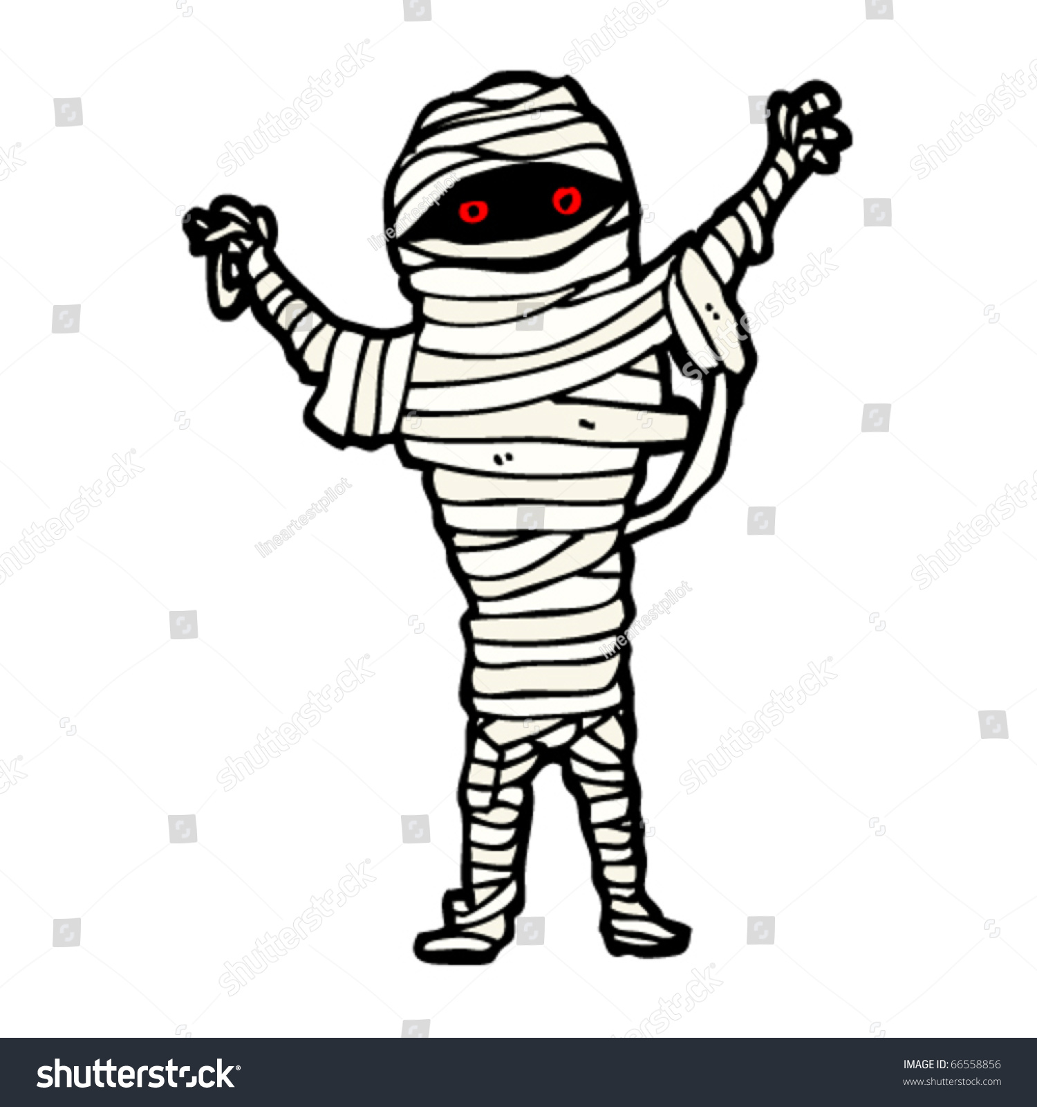 Spooky Mummy Cartoon Stock Vector Illustration Shutterstock