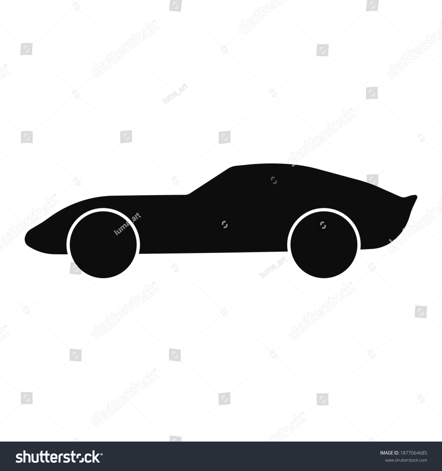 Sport Car Side View Black Silhouette Stock Vector Royalty Free