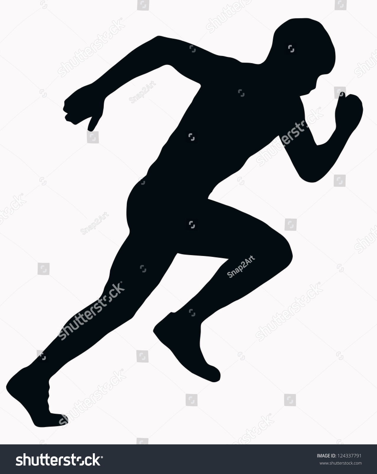 Sport Silhouette Male Sprint Athlete Isolated Stock Vector 124337791 Shutterstock