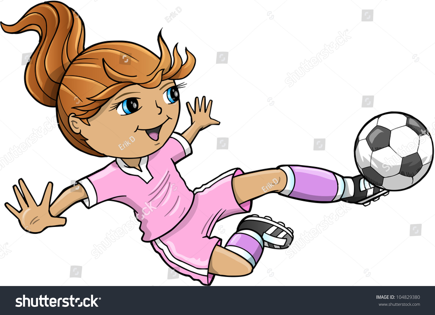 Sports Summer Soccer Girl Vector Illustration 104829380 Shutterstock