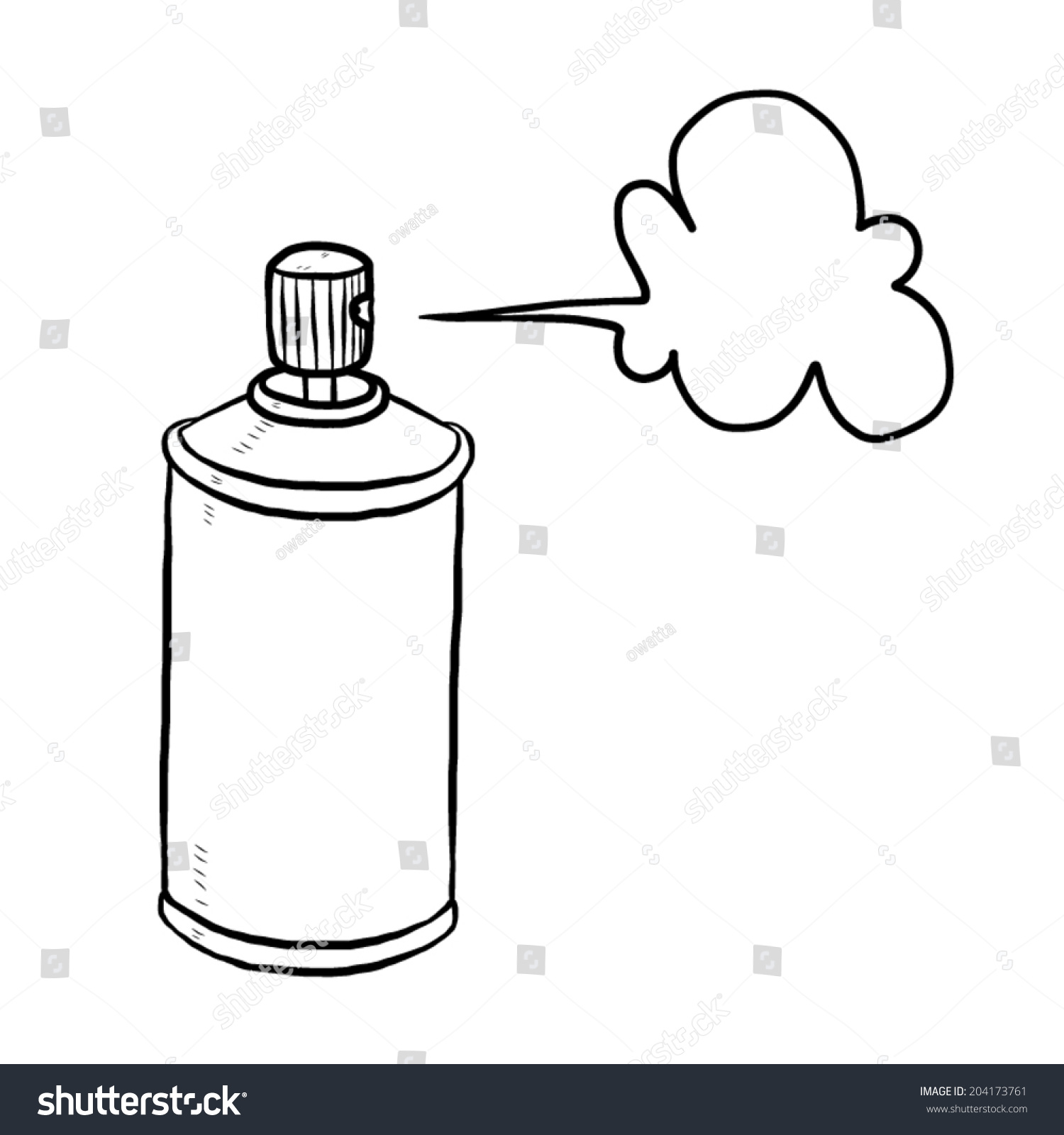 Spray Bottle Cartoon Vector Illustration Black Stock Vector 204173761 