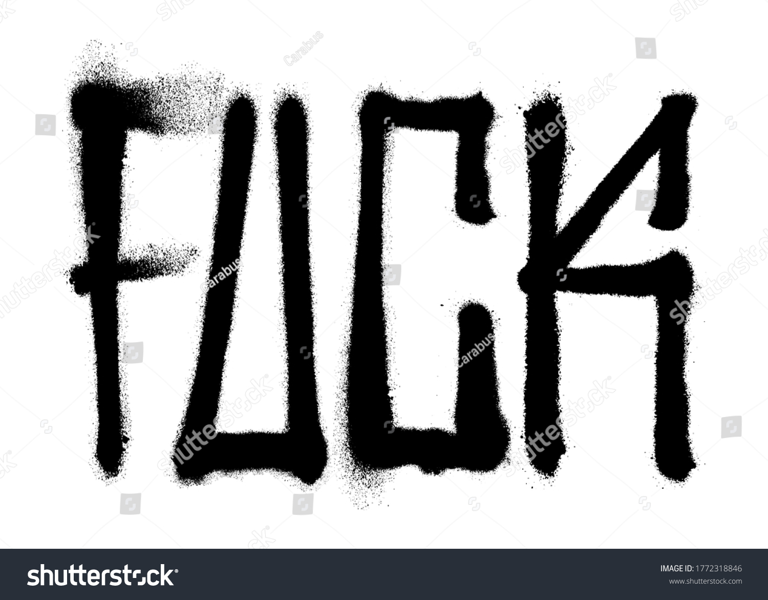 Sprayed Fuck You Font Graffiti Overspray Stock Vector Royalty Free