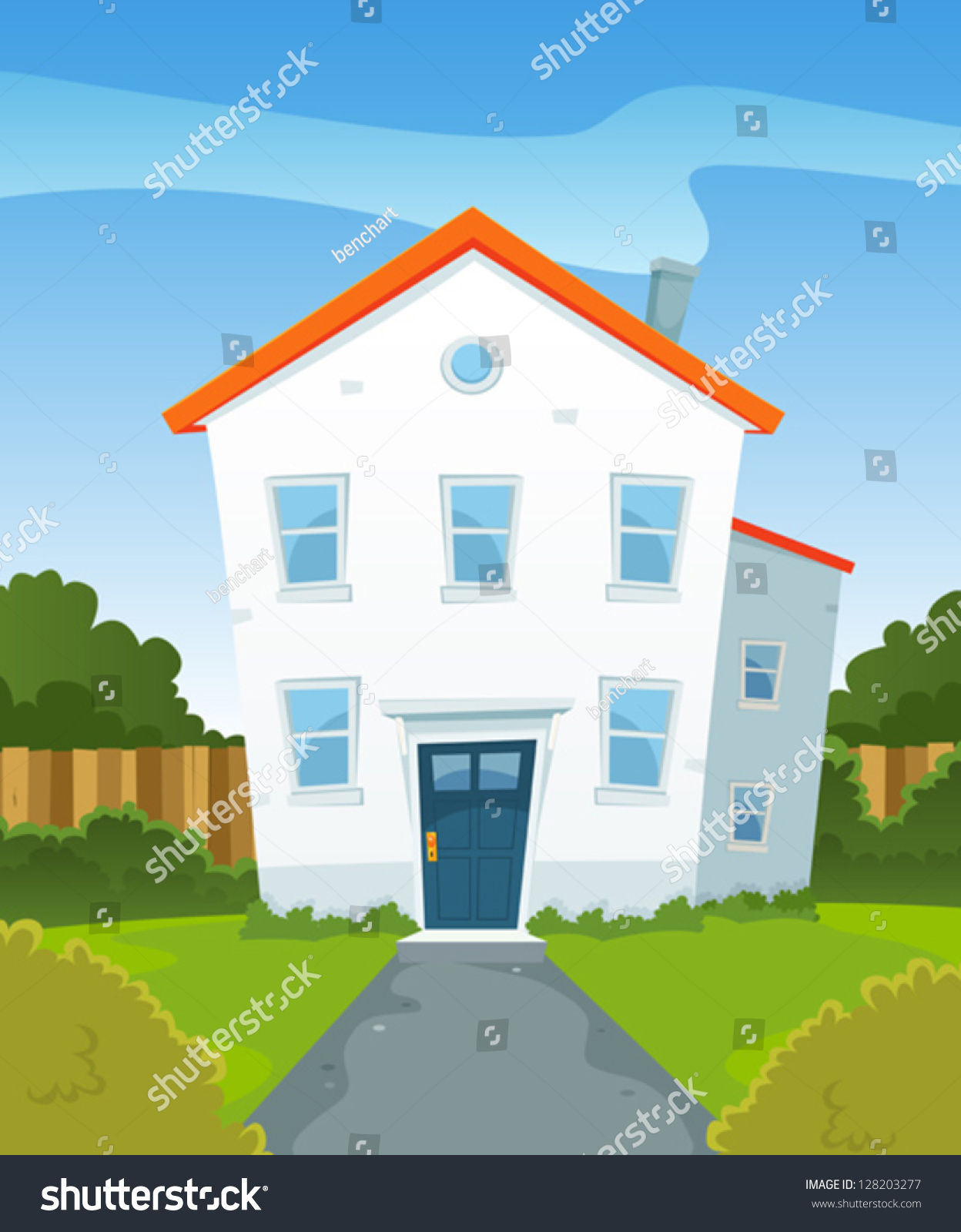 clipart of house with garden - photo #27