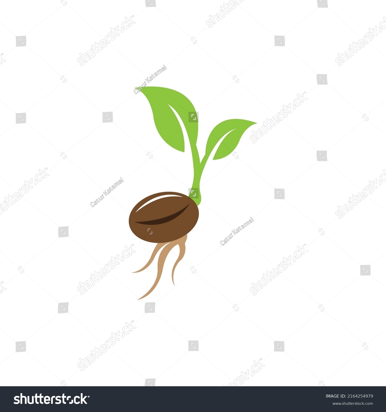 Sprouts Icon Logo Vector Design Template Stock Vector Royalty Free