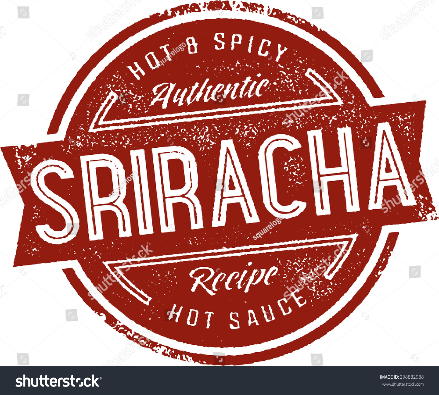 Sriracha Hot Sauce Label Stamp Stock Vector Illustration 298882988