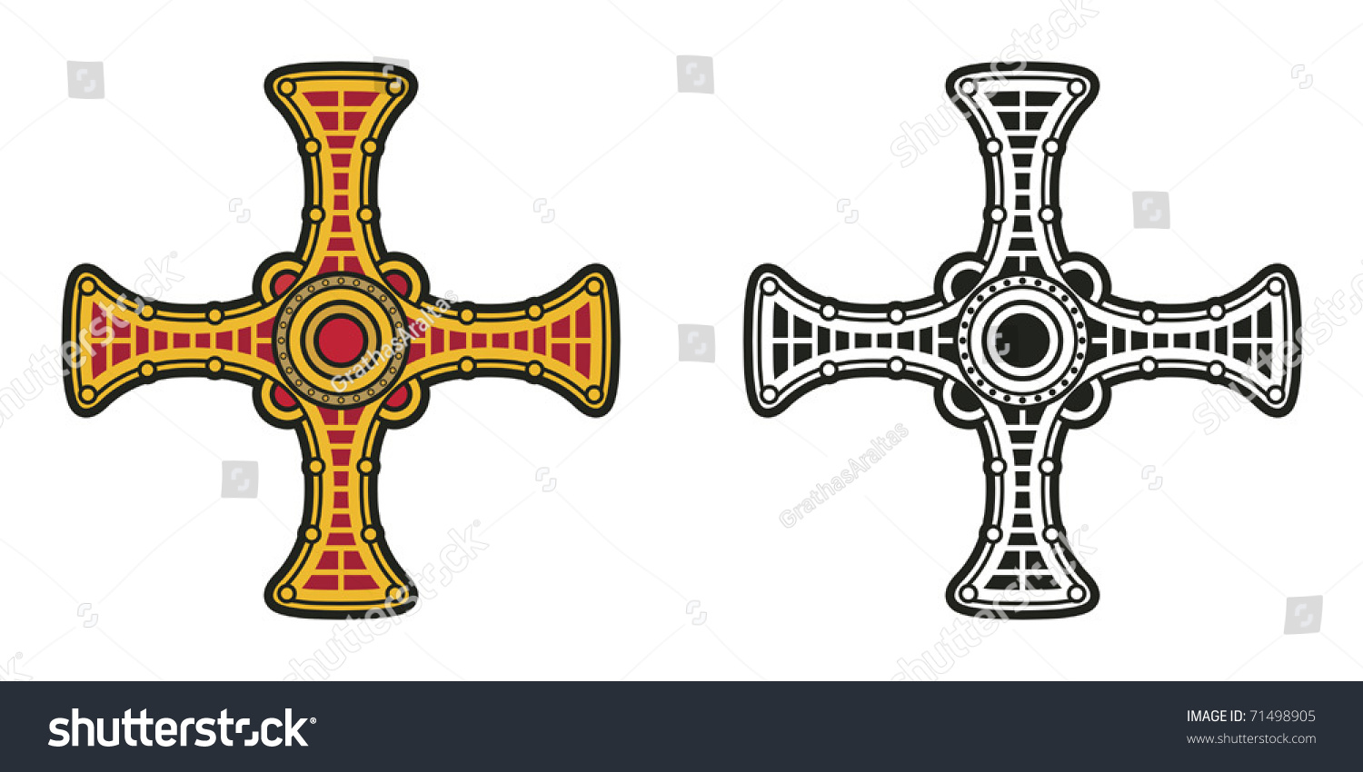 St Cuthberts Cross Stock Vector 71498905 Shutterstock