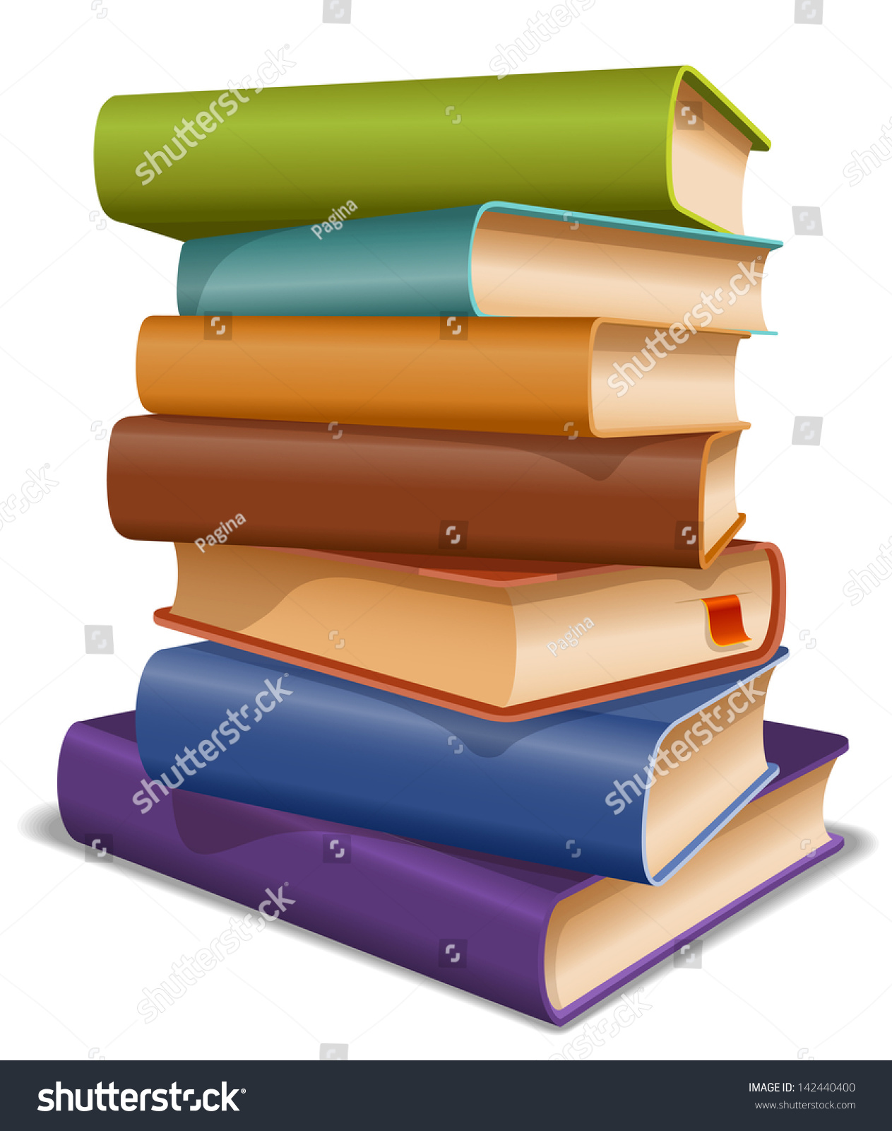 Stack Of Multi Colored Books Stock Vector Illustration 142440400