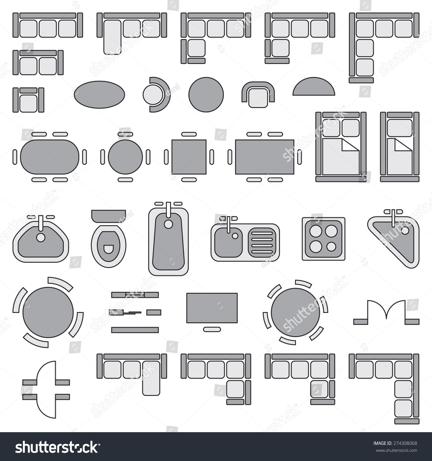 furniture clipart for floor plans - photo #28