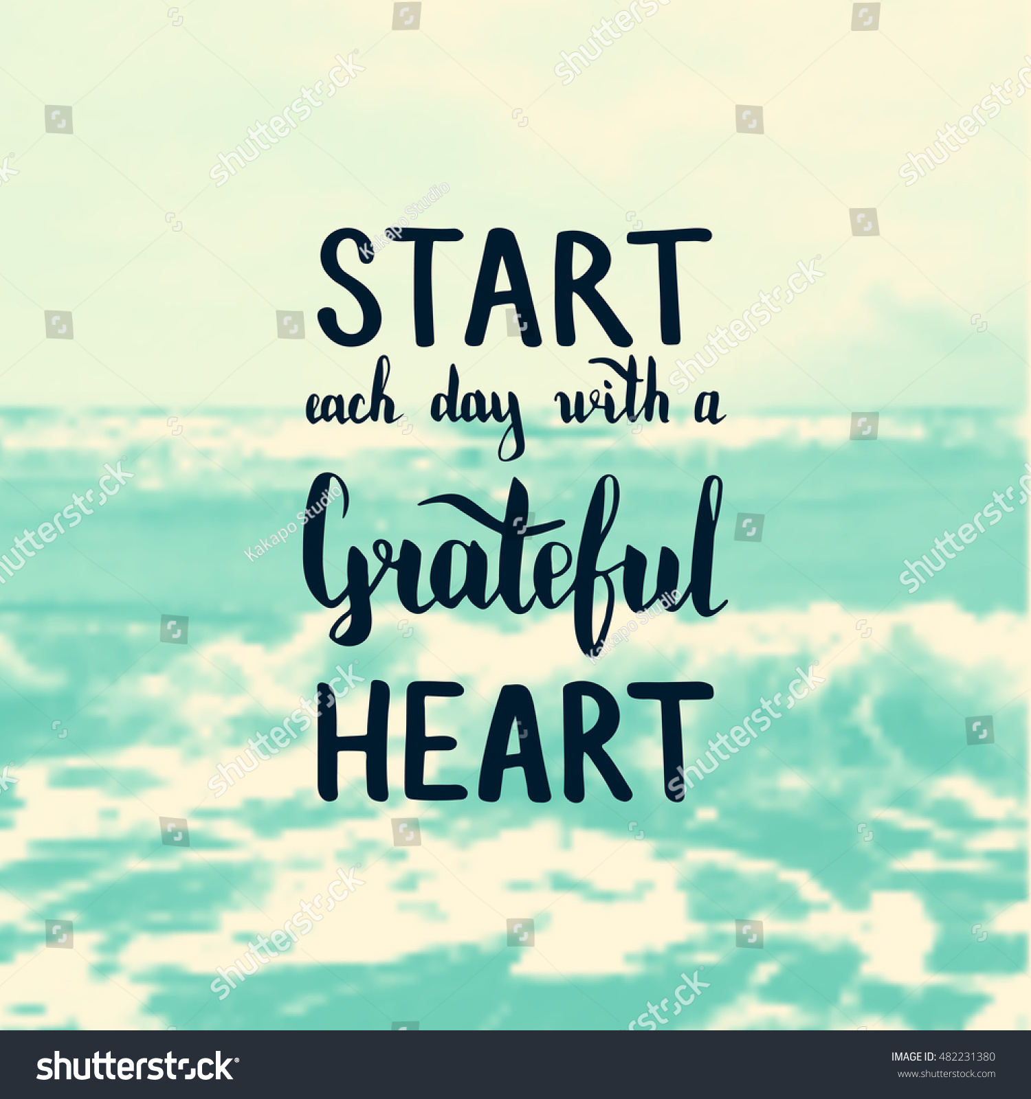 Start Each Day Grateful Heart Illustration Stock Vector Royalty Free