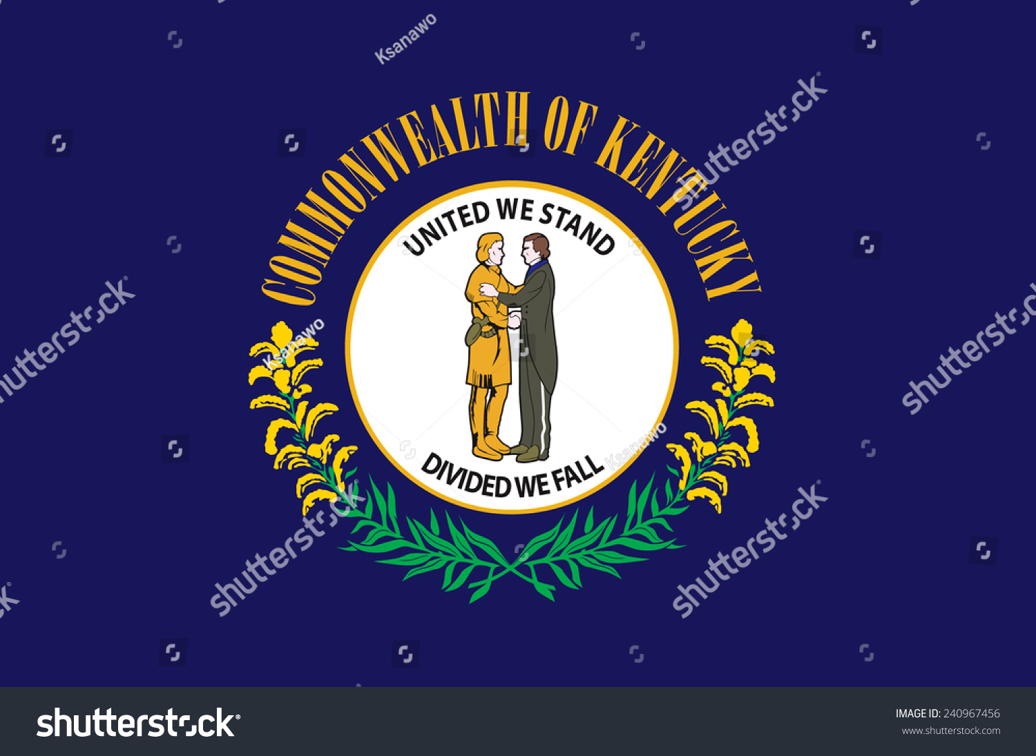 State Of Kentucky Flag Stock Vector 240967456 Shutterstock 