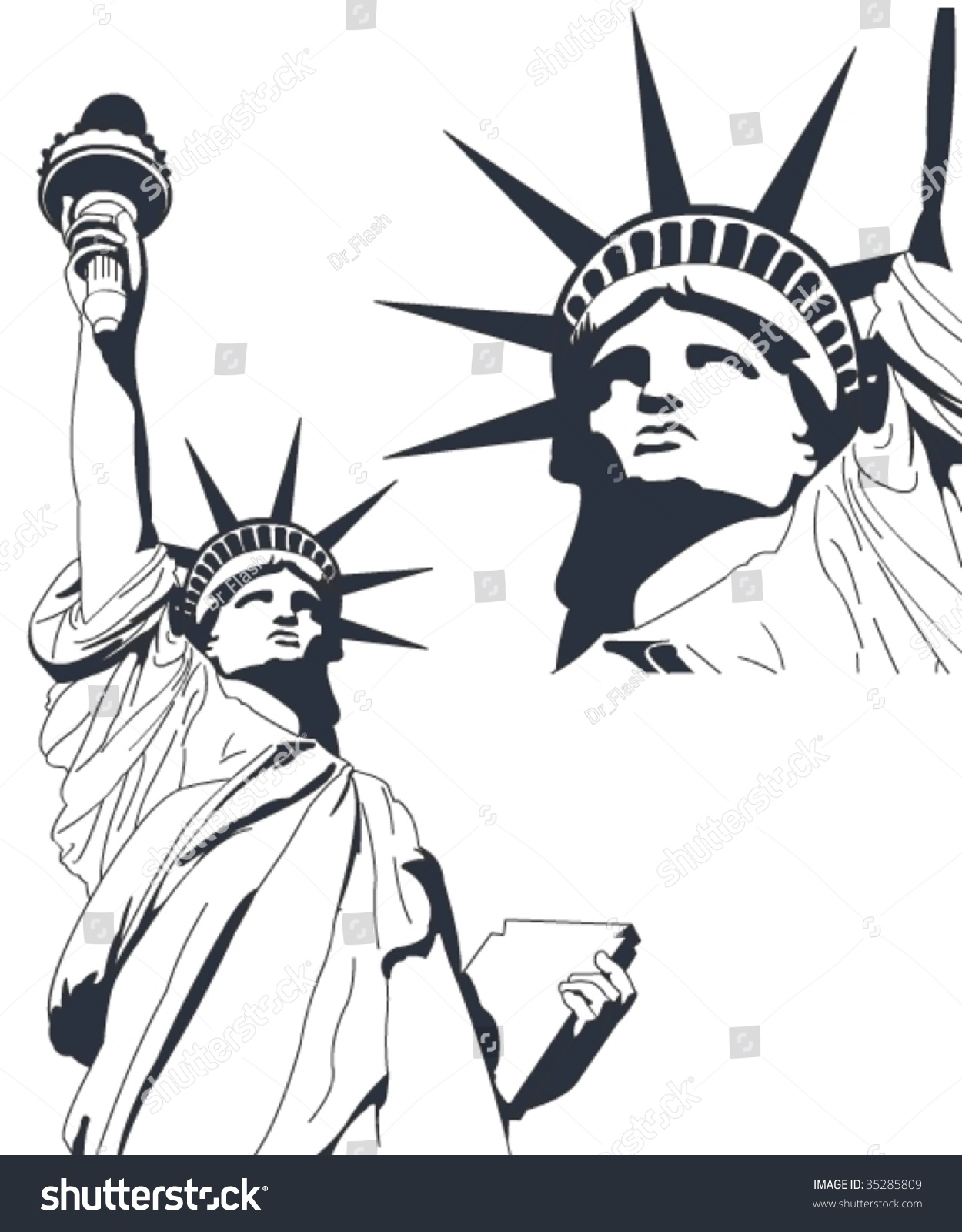 Statue Of Liberty In Very High Detail In Vector Art - Self Drawn