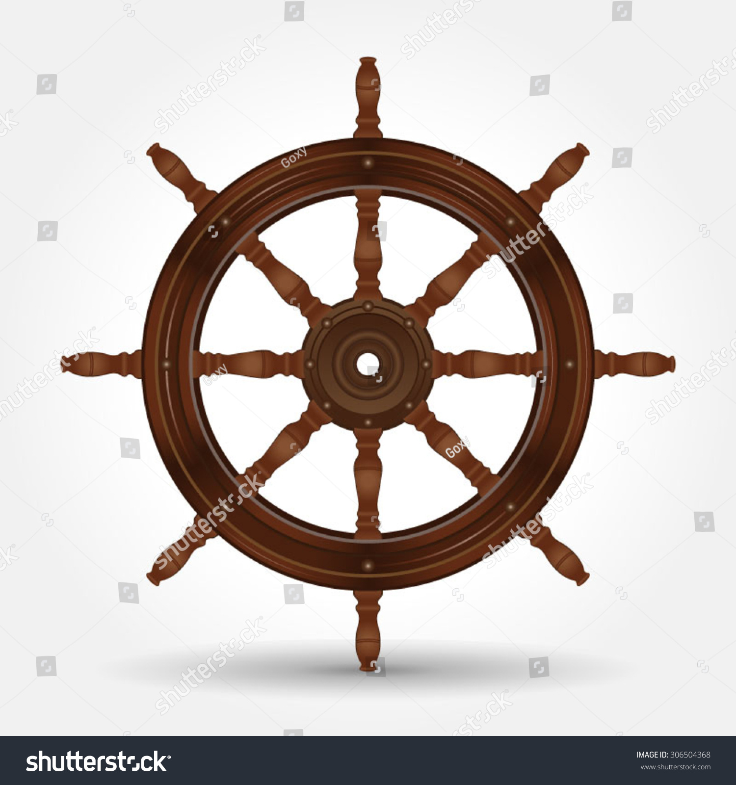 Steering Wheel Ship Vector Illustration Isolated Stock Vector Royalty