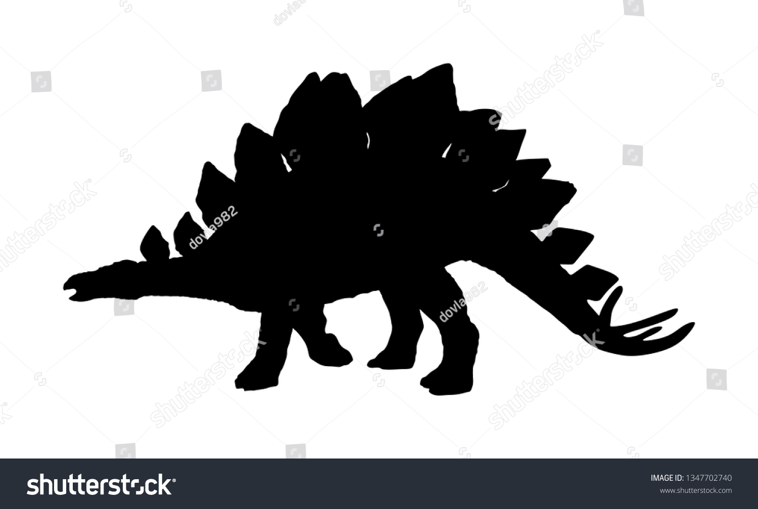 Stegosaurus Vector Silhouette Isolated On White Stock Vector Royalty