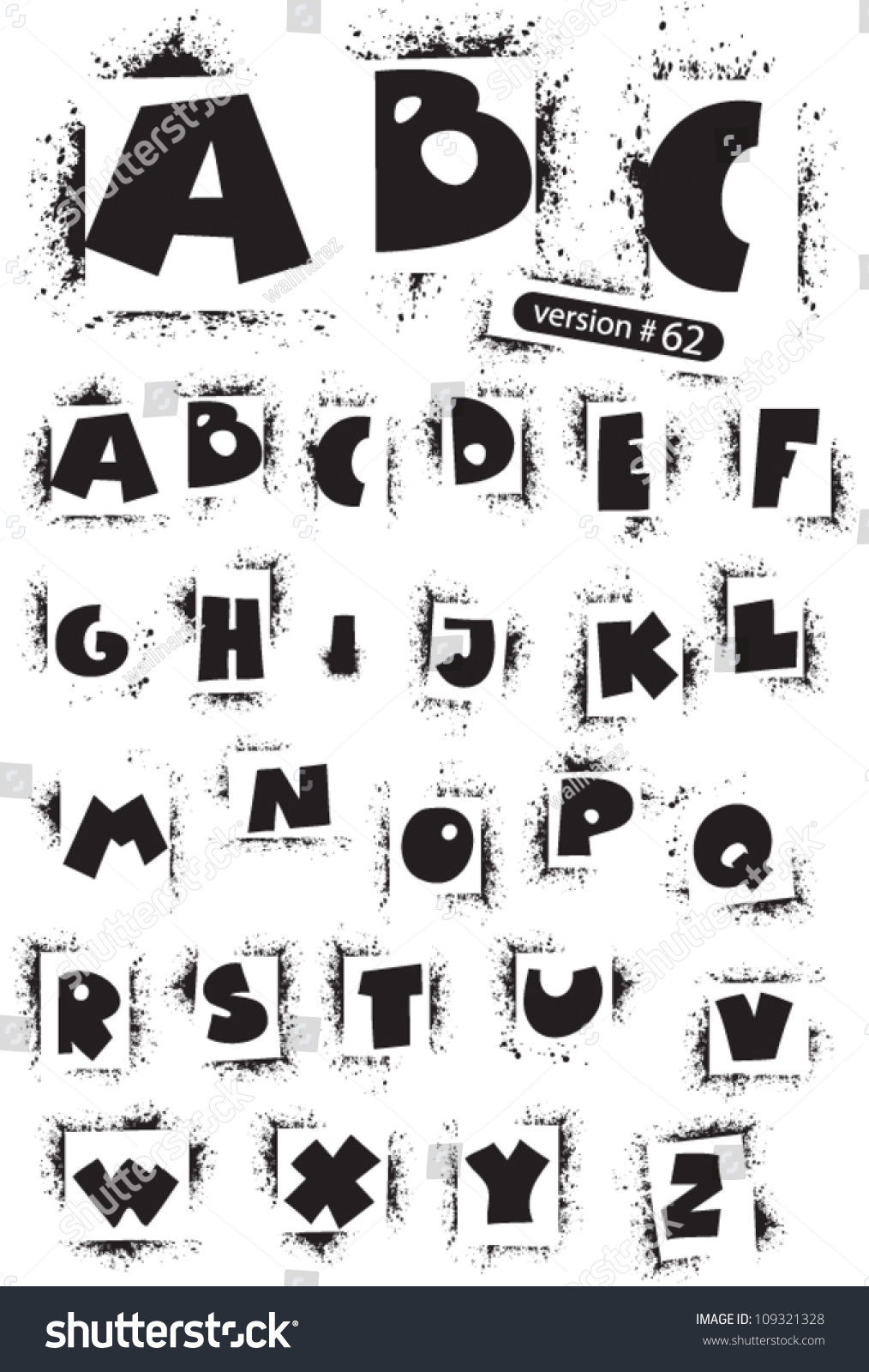 Stencil Alphabet Stock Vector Illustration 109321328 Shutterstock