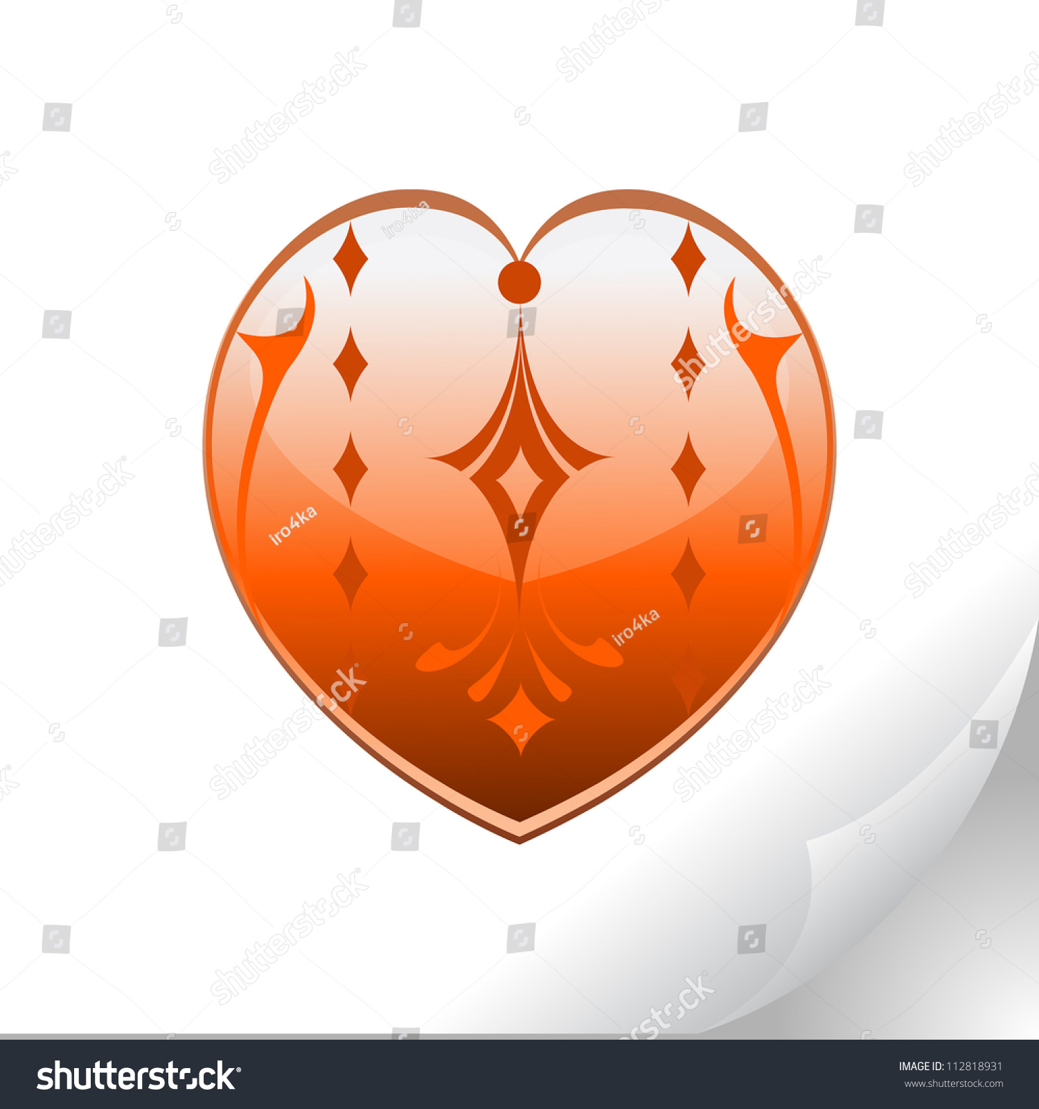 Sticker With A Heart Stock Vector Illustration 112818931 : Shutterstock