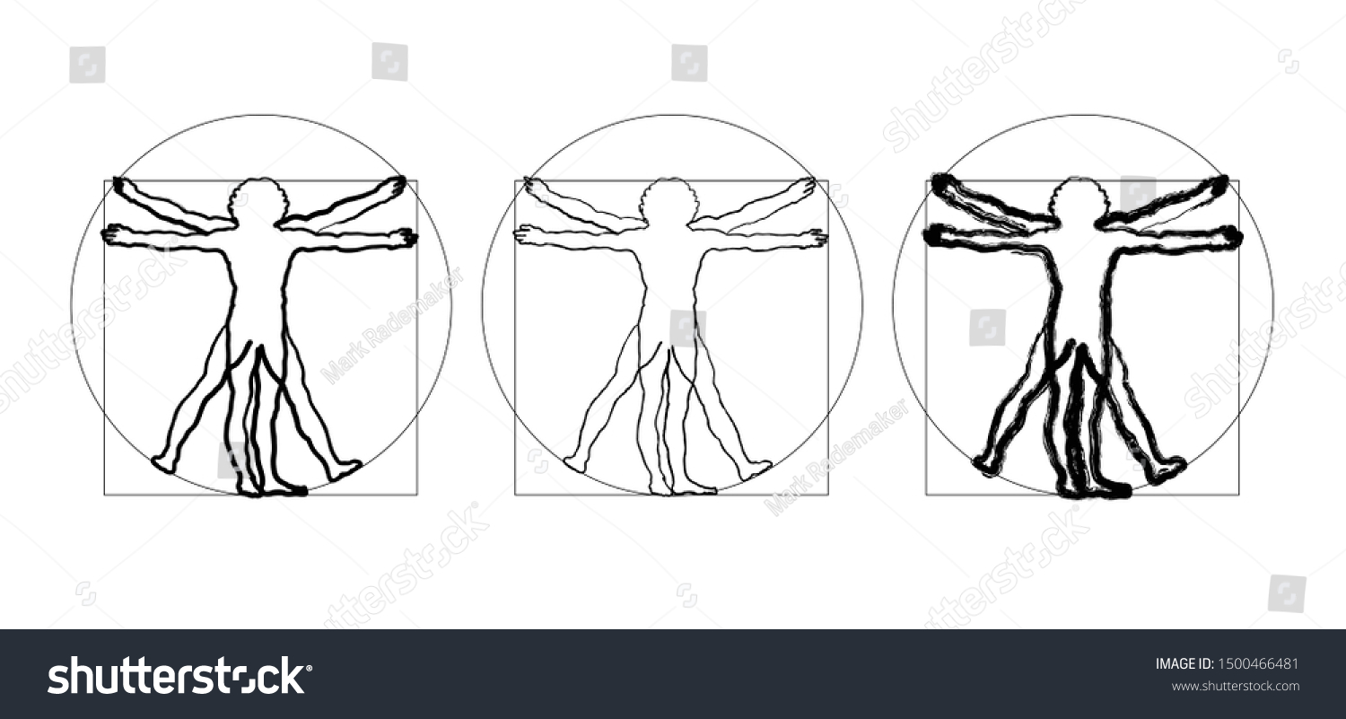 Stickman Figure Vitruvian Man Symbol Stick Stock Vector Royalty Free