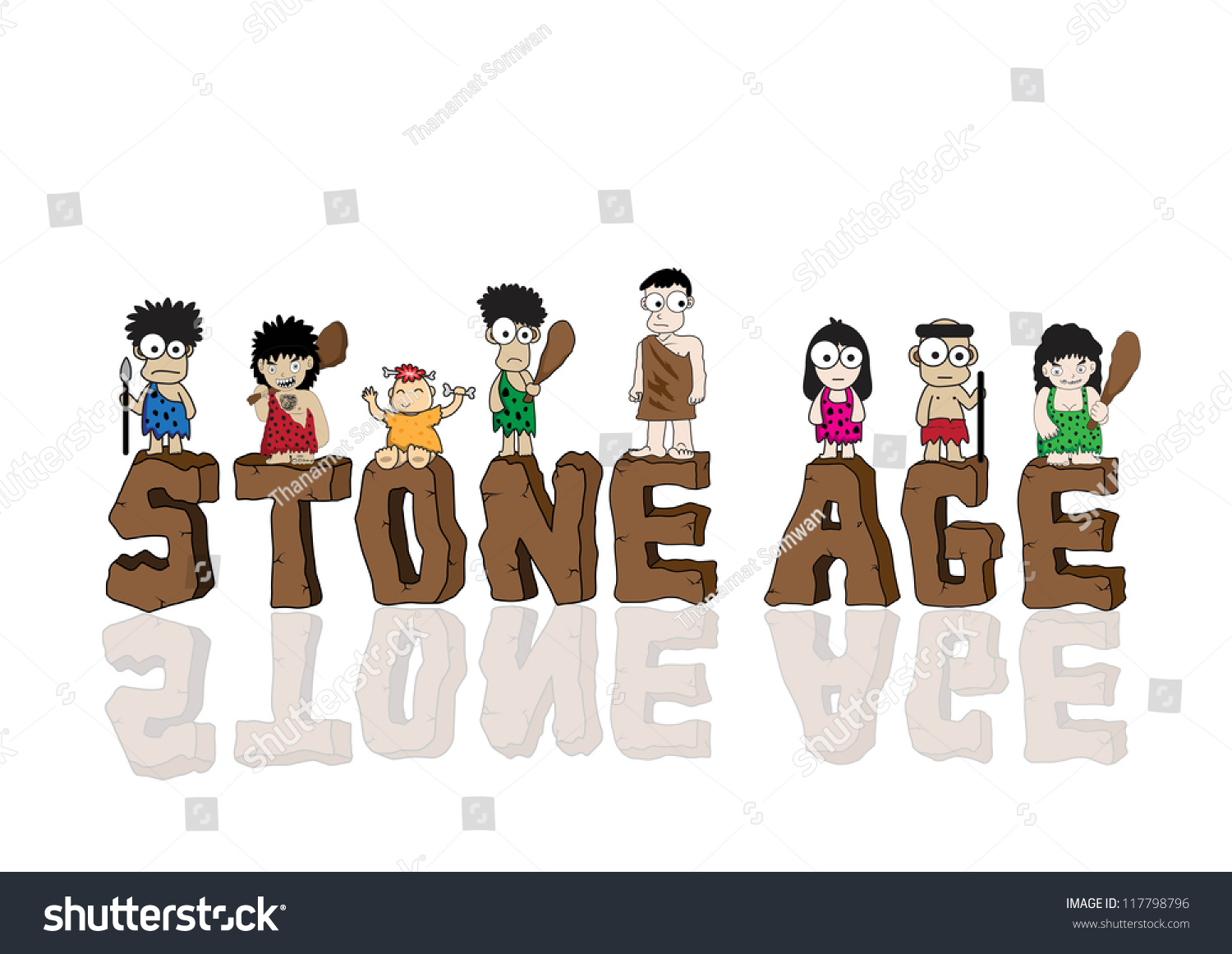 Stone Age Cartoon Vector Stock Vector 117798796 - Shutterstock