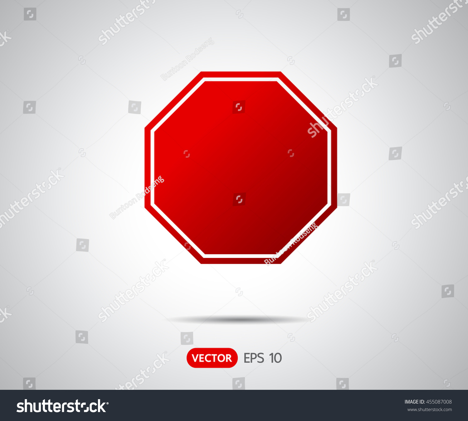 Stop Icon Prohibition No Symbol Red Stock Vector Royalty Free