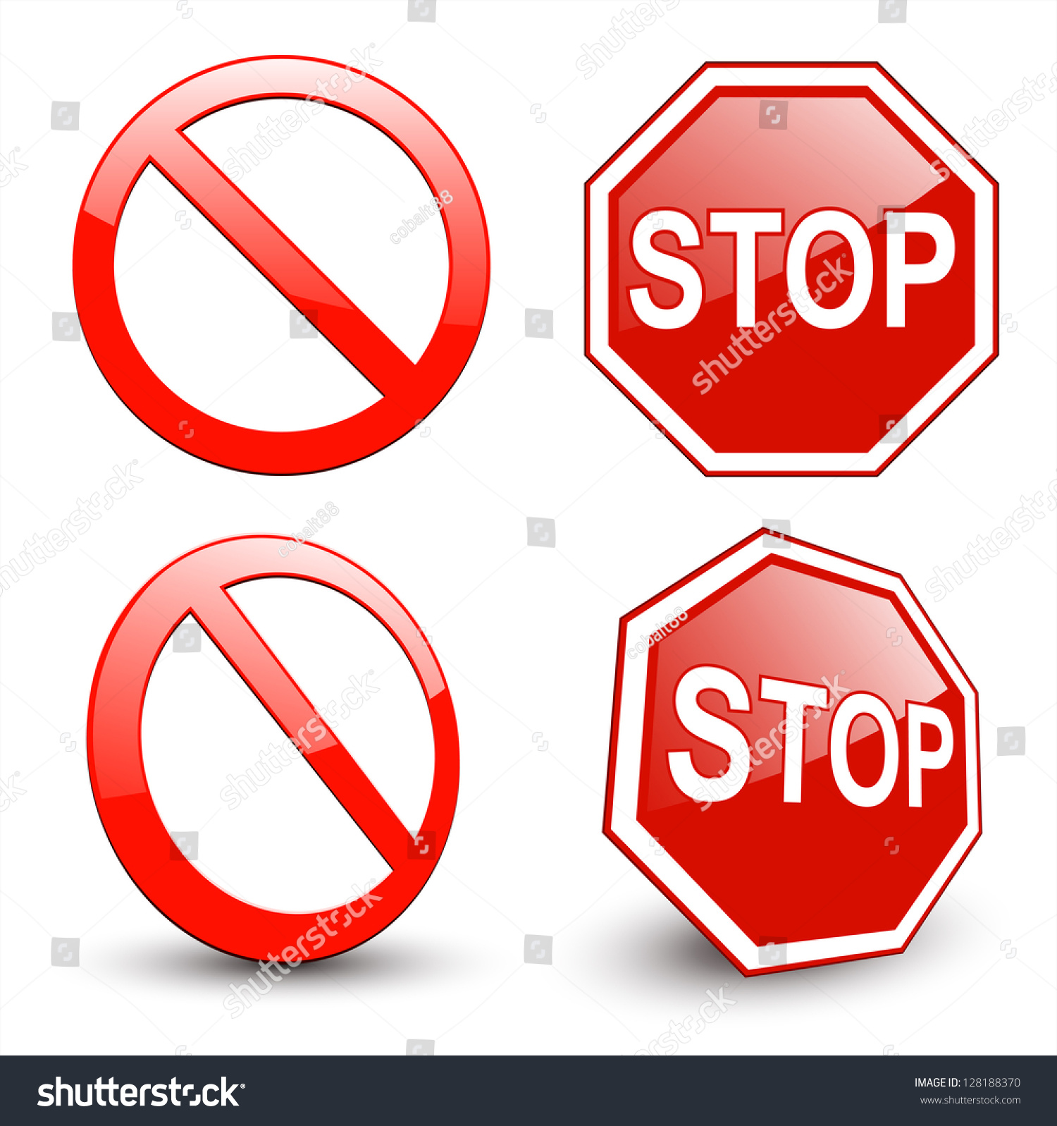 Stop Sign, Forbidden Circle Symbol. Stock Vector 128188370 : Shutterstock