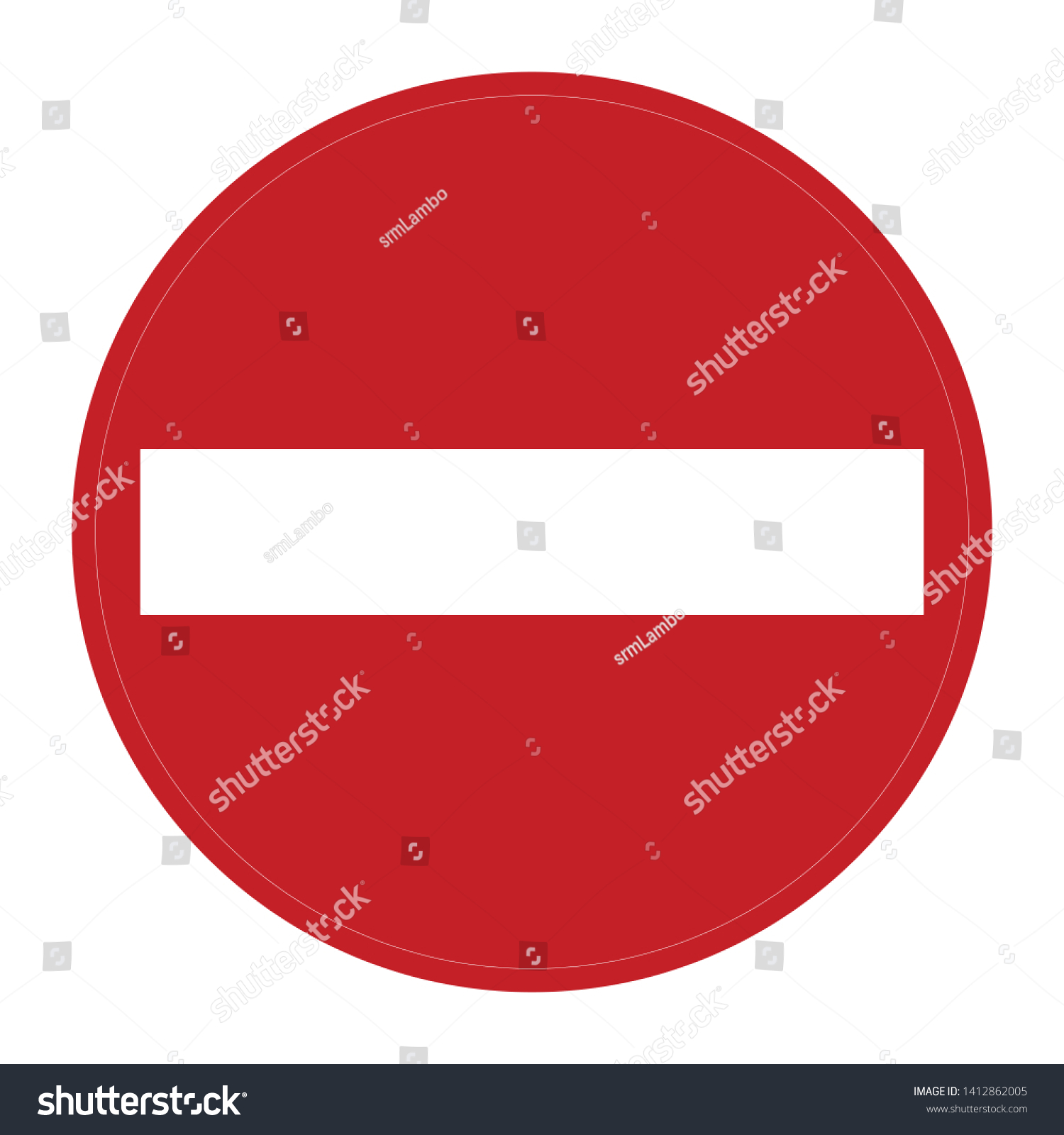 Vektor Stok Stop Sign No Entry Sign Tanpa Royalti