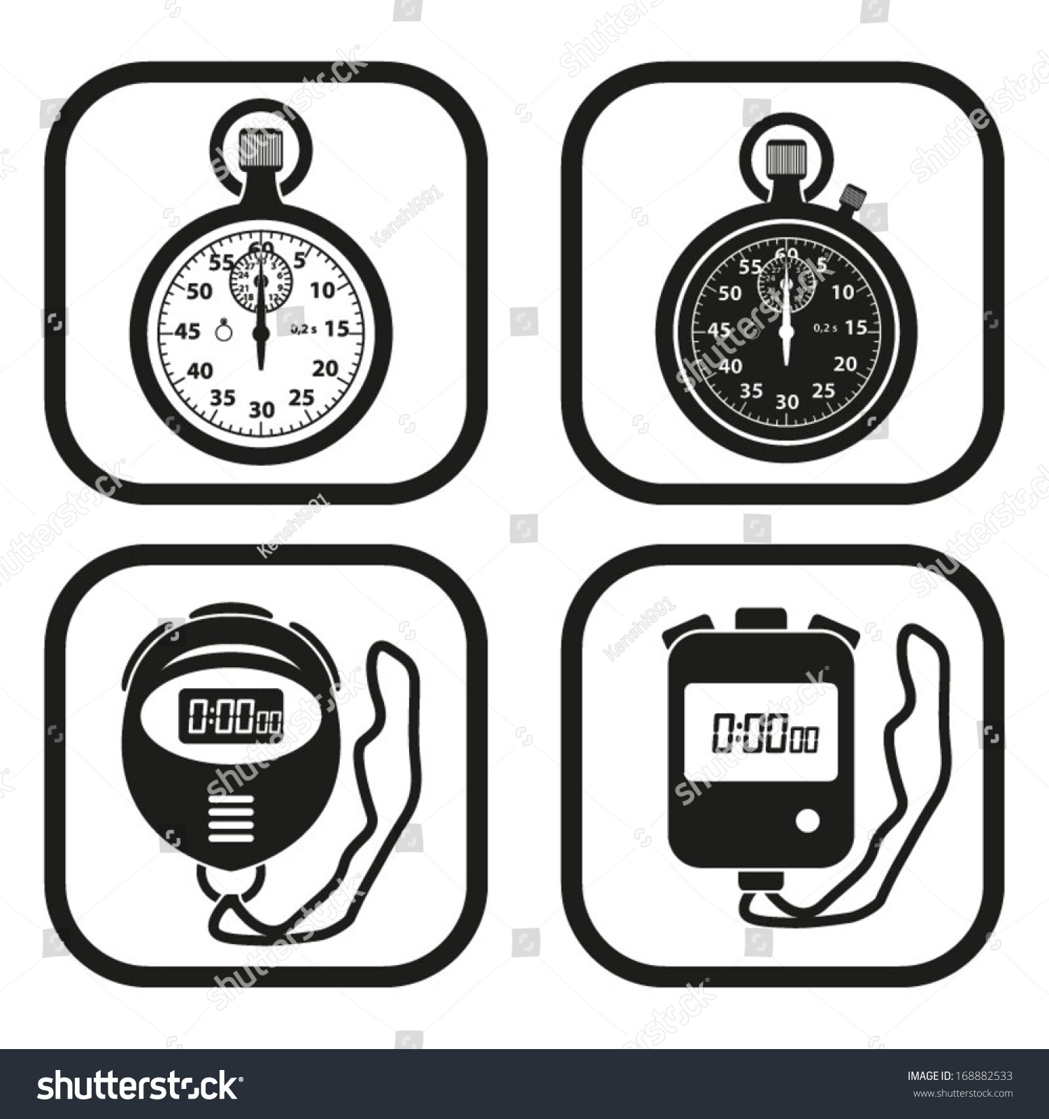 Stopwatch Icon Four Variations Stock Vector Royalty Free Shutterstock